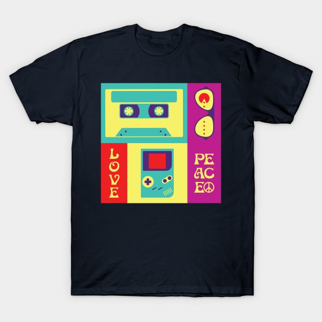 Retro Objects Nostalgia Flat Design T-Shirt by ElusiveIntro